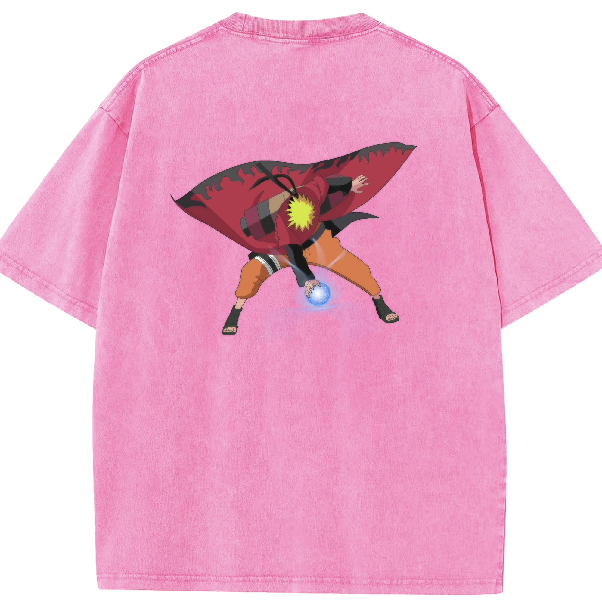 （画像用） NARUTO -ナルト- うずまき ナルト Uzumaki Naruto 綿100% ヴィンテージ風 半袖Tシャツ（背面プリント）